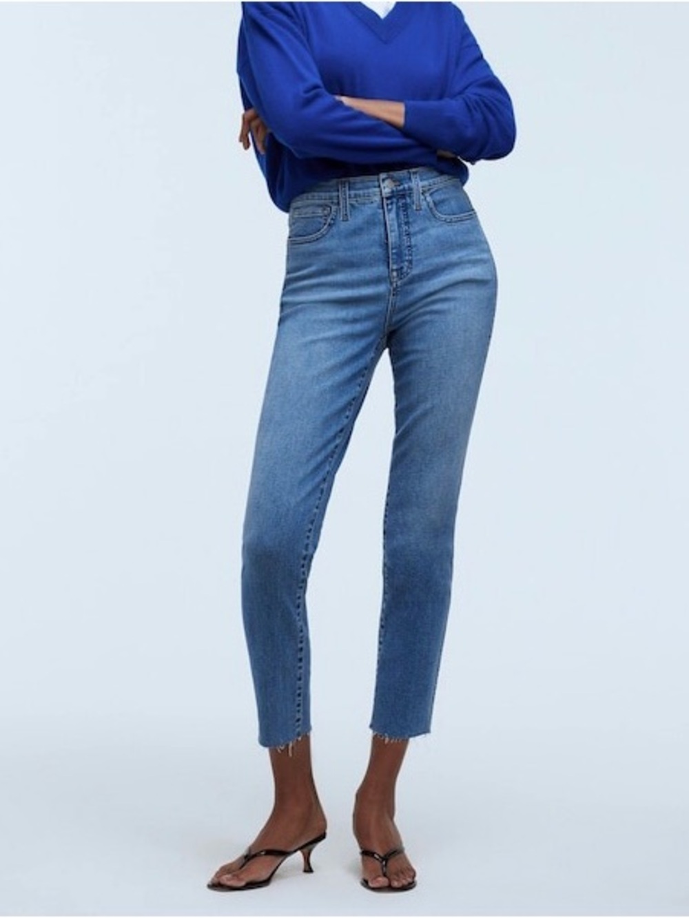 J. Crew 28 Stovepipe Women’s Jeans High Rise Straight Leg Stretch Tiny Flaw
